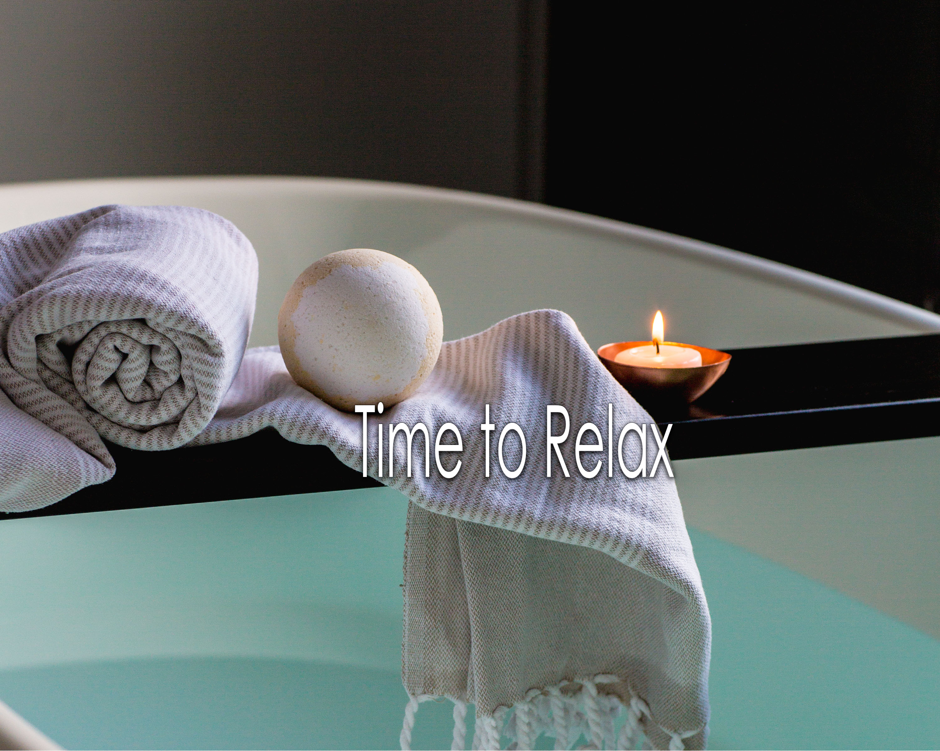 tub towels candles relax before your photo shoot